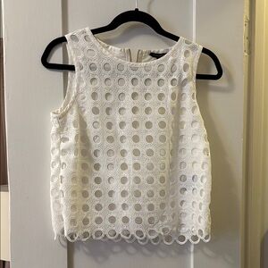 Banana Republic Cream Boxy Embellished Blouse